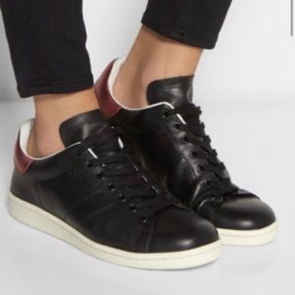 Marant Black Bart Low-Top Sneakers New Women Size 38 Leather With Metallic Trim